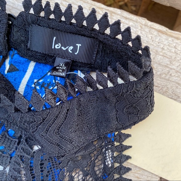 NWT LOVE J  orange/ blue top without sleeves M XL - Picture 9 of 12